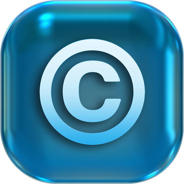 The copyright logo, a letter C in a circle on a blue background.